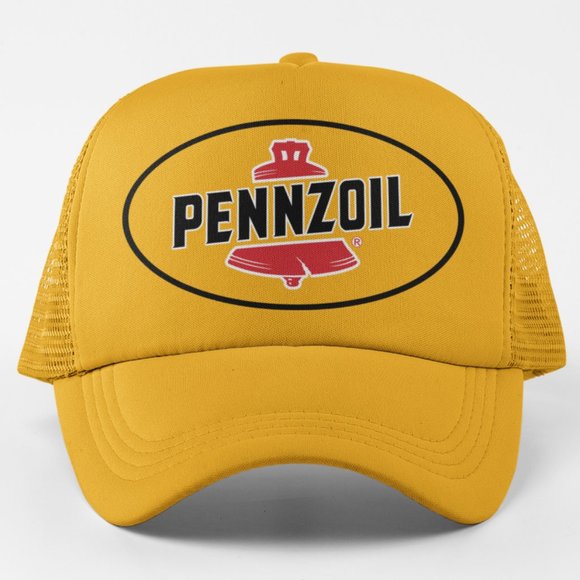 NEW Pennzoil Foam Trucker Mesh Snapback Hat GOLDEN YELLOW - Picture 1 of 3